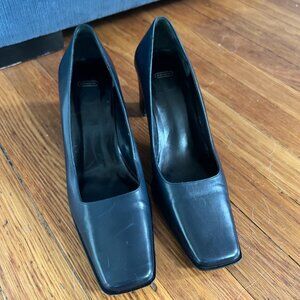 Coach Malorie Navy Blue Square Toe Leather Pumps